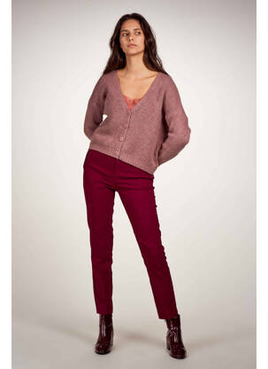 Pantalon chino roșu MORGAN femeie