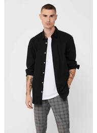 Cămașă cu mâneci lungi negru ONLY&SONS homme