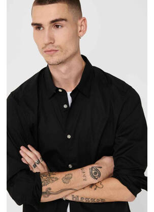 Cămașă cu mâneci lungi negru ONLY&SONS bărbat