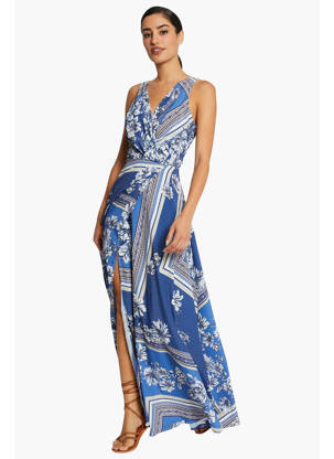 Rochie lungă albastru MORGAN femeie