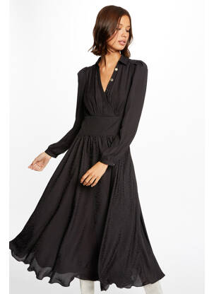 Rochie lungă negru MORGAN femeie