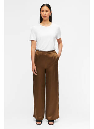 Pantalon larg maro OBJECT femeie