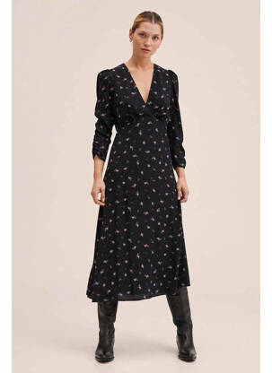 Rochie lungă negru MANGO femeie