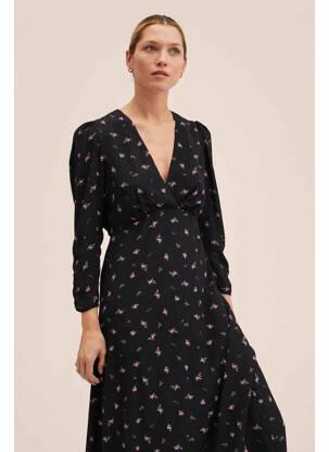 Rochie lungă negru MANGO femeie