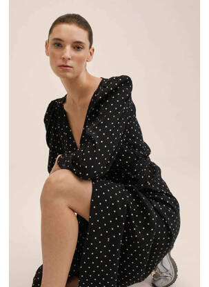 Rochie lungă negru MANGO femeie