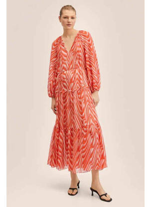 Rochie lungă portocalie MANGO femeie