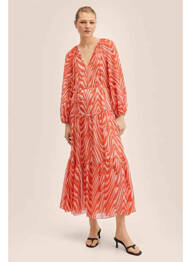 Rochie lungă portocaliu MANGO femeie