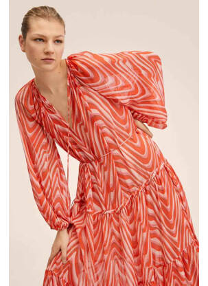 Rochie lungă portocalie MANGO femeie