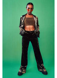 Pantalon evazat verde NOISY MAY femme