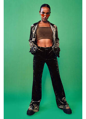 Pantalon evazat verde NOISY MAY femeie