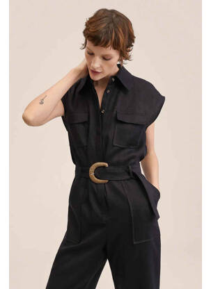 Salopetă-pantalon negru MANGO femeie