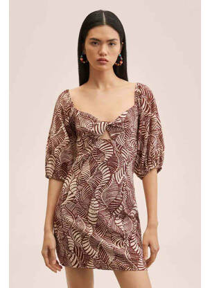 Rochie scurtă maro MANGO femeie