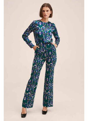 Pantalon evazat verde MANGO femeie