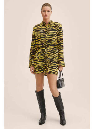 Rochie scurtă galben MANGO femeie