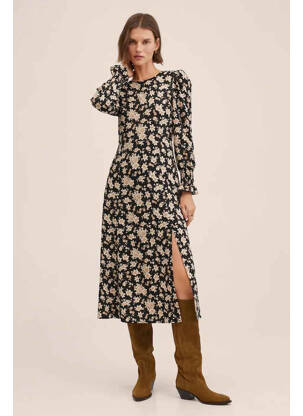 Rochie lungă negru MANGO femeie