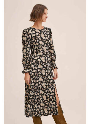 Rochie lungă negru MANGO femeie