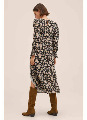 Rochie lungă negru MANGO femeie