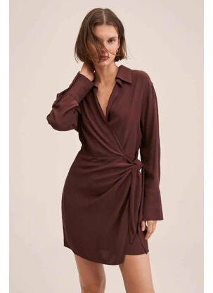 Rochie scurtă maro MANGO femeie