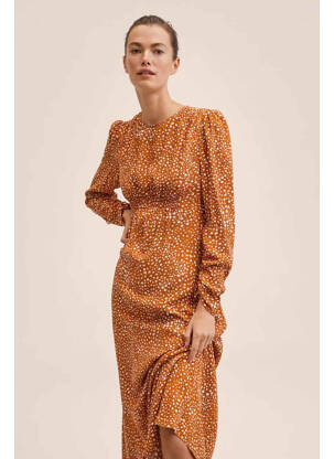 Rochie lungă portocaliu MANGO femeie