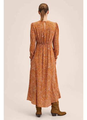 Rochie lungă portocalie MANGO femeie