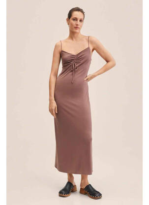 Rochie lungă maro MANGO femeie