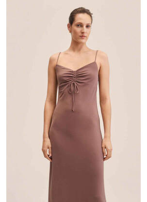 Rochie lungă maro MANGO femeie