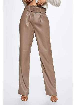 Pantalon drept gri MANGO femeie