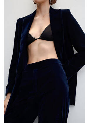 Pantalon drept albastru MANGO femeie