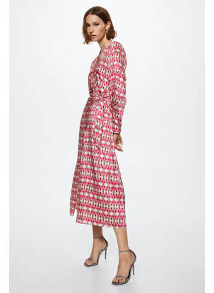 Rochie lungă roz MANGO femeie