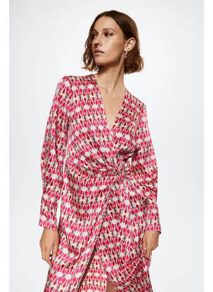 Rochie lungă roz MANGO femeie