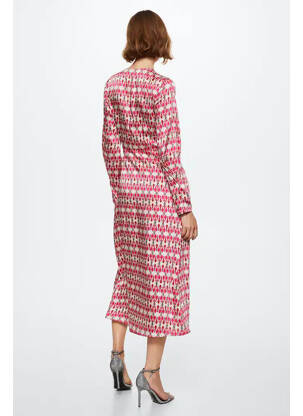 Rochie lungă roz MANGO femeie