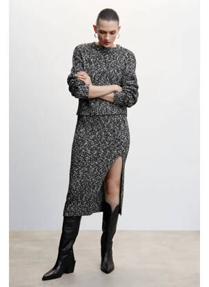 Fustă lungă negru MANGO femme