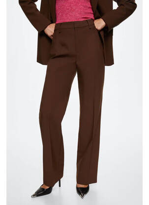 Pantalon drept maro MANGO femeie