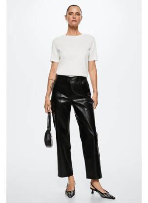 Pantalon drept negru MANGO femeie