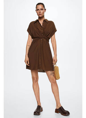 Rochie scurtă maro MANGO femeie