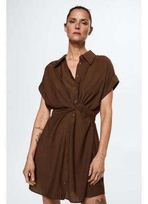 Rochie scurtă maro MANGO femeie