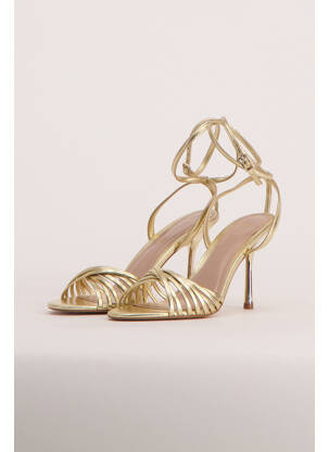 Pantofi cu toc auriu MANGO femeie