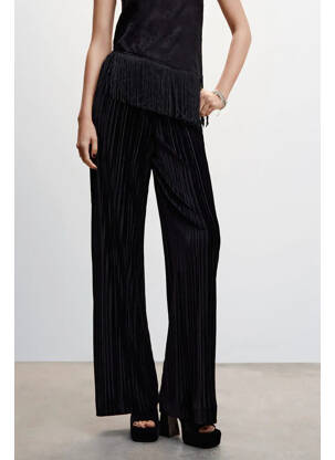 Pantalon larg negru MANGO femeie