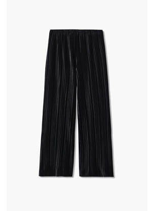 Pantalon larg negru MANGO femeie