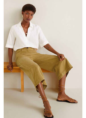 Pantalon 7/8 verde MANGO femeie