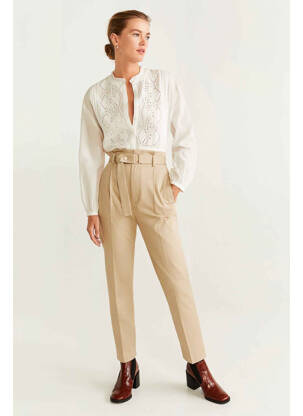 Pantalon slim bej MANGO femeie