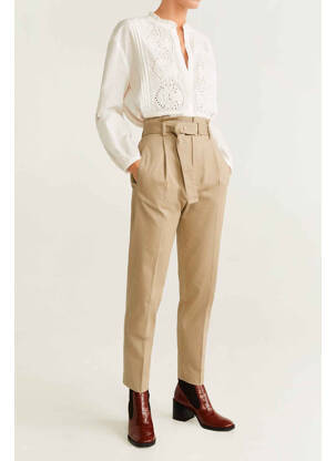 Pantalon slim bej MANGO femeie