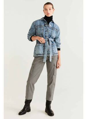 Pantalon cargo alb MANGO femeie