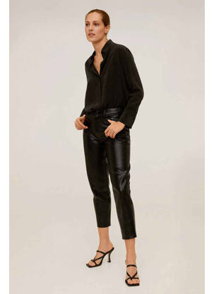 Pantalon trei sferturi negru MANGO femeie
