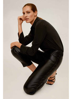 Pantalon trei sferturi negru MANGO femeie