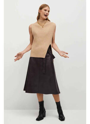 Fustă midi maro MANGO femeie