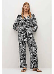 Pantalon drept negru MANGO femeie