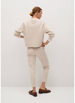 Pantalon drept bej MANGO femeie