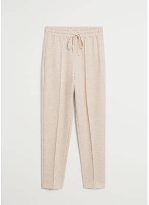 Pantalon drept bej MANGO femeie