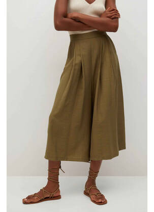 Pantalon trei sferturi verde MANGO femeie